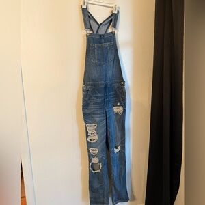 American Eagle Distressed Tomgirl Overalls